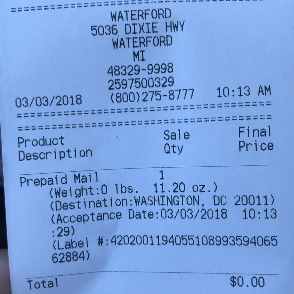 Proof of shipping